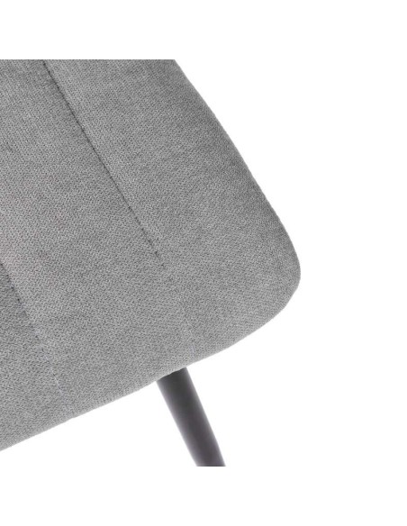 Silla STRIBER, Metal Negro / Textil Gris Claro. Vackart