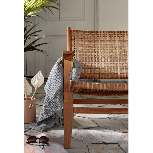 Sillón GRIGNOON, Acacia Natural y Mimbre - Kave Home. Vackart