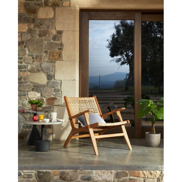 Sillón GRIGNOON, Acacia Natural y Mimbre - Kave Home. Vackart