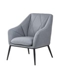 Butaca DYRKET, Textil Gris Claro / Metal Negro