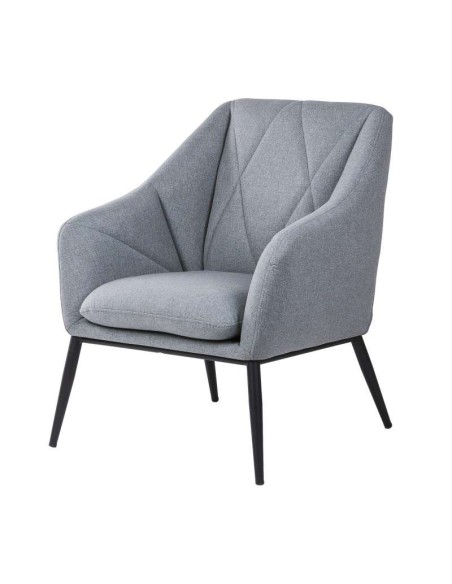 Butaca DYRKET, Textil Gris Claro / Metal Negro. Vackart