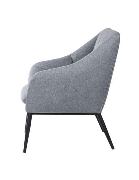 Butaca DYRKET, Textil Gris Claro / Metal Negro. Vackart