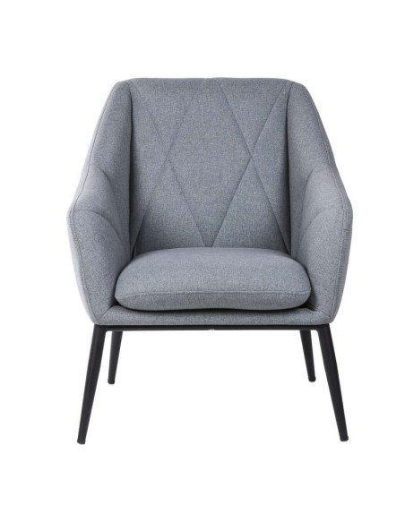 Butaca DYRKET, Textil Gris Claro / Metal Negro. Vackart