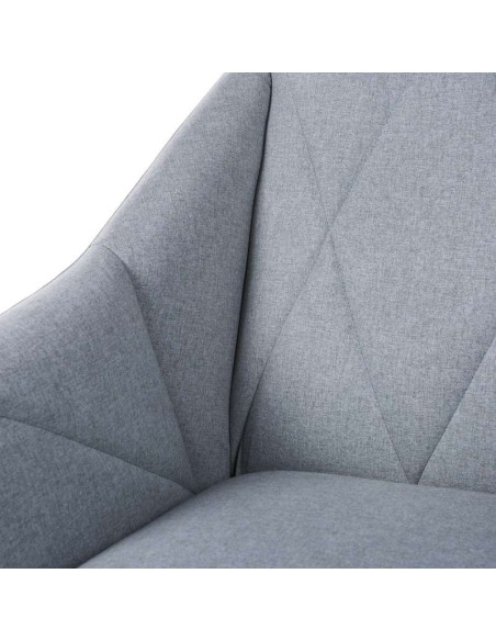 Butaca DYRKET, Textil Gris Claro / Metal Negro. Vackart