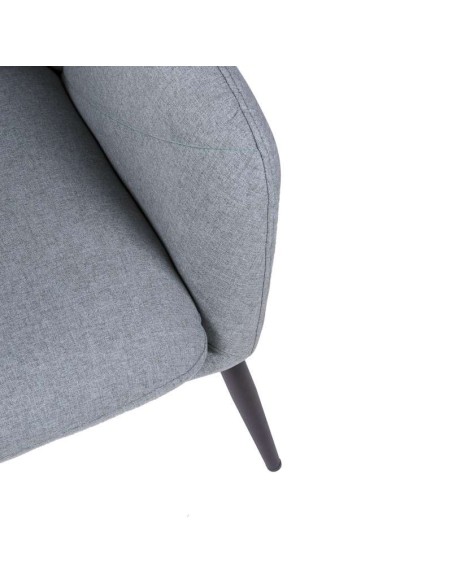 Butaca DYRKET, Textil Gris Claro / Metal Negro. Vackart