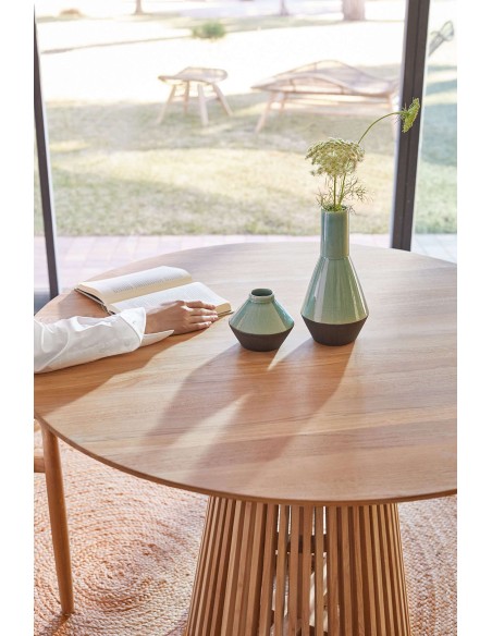 Mesa JEANETTE Ø120 cm, de comedor, madera natural - Kave Home. Vackart