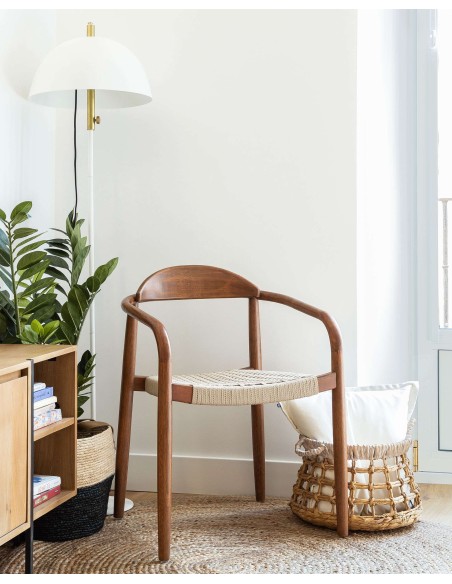 Silla NINA, Acacia Nogal / Cuerda Beige - Kave Home
