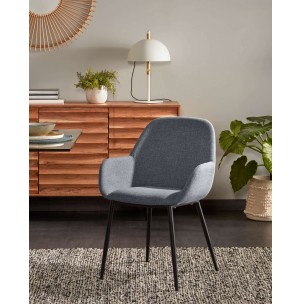 Silla KONNA, Textil Gris Oscuro - Kave Home. Vackart 2