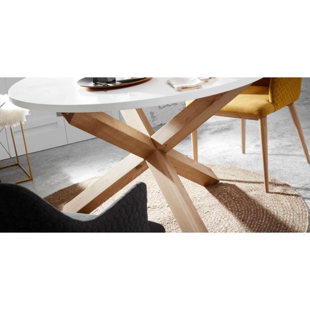 Mesa LOTUS Ø120 cm, de comedor, blanca - Kave Home, Vackart