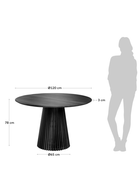 Mesa Jeanette Ø 120 cm negro - Kave Home, Vackart