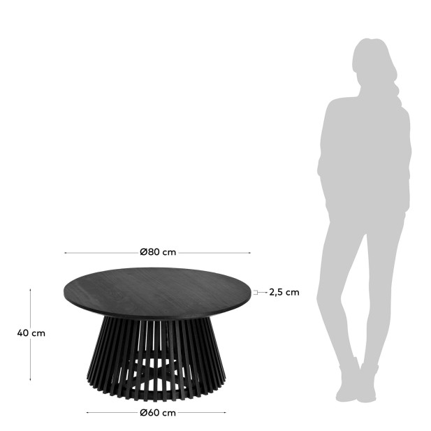 Mesa de centro Jeanette Ø 80 cm negro - Kave Home, Vackart