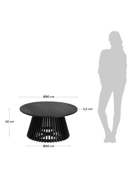 Mesa de centro Jeanette Ø 80 cm negro - Kave Home, Vackart