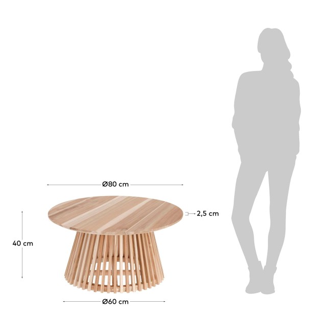 Mesa de centro Jeanette Ø 80 cm natural - Kave Home, Vackart