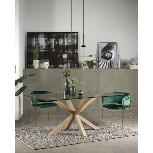 Mesa Luft 160x90cm de Comedor de Cristal