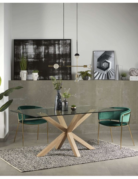 Mesa Luft 160x90cm de Comedor de Cristal