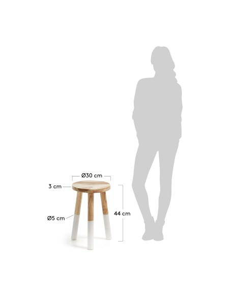 Taburete Brocsy 44 cm Madera Teca - Kave Home, Vackart