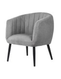 Butaca HERLIGE, Textil Gris Claro / Metal Negro