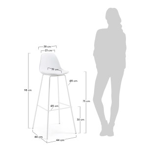 Taburete Alto BRIGHTER 75 cm, Blanco - Kave Home. Vackart 2
