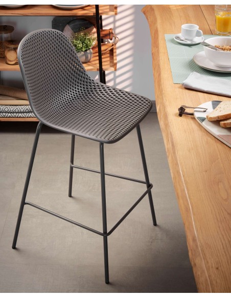 Taburete Quinby gris altura 65 cm - Kave Home