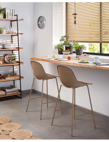 Taburete Quinby beige altura 65 cm - Kave Home