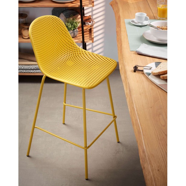 Taburete Quinby amarillo altura 65 cm - Kave Home