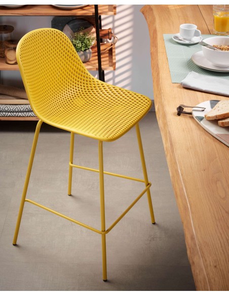 Taburete Quinby amarillo altura 65 cm - Kave Home