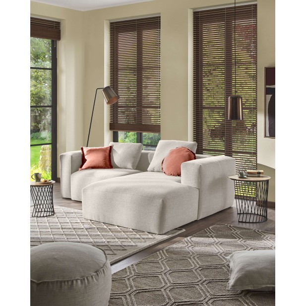 Sofá Blok 2 plazas chaise longue derecho beige 240 cm - Kave Home