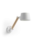 Aplique MUSE, Metal Blanco / Madera Natural - Kave Home