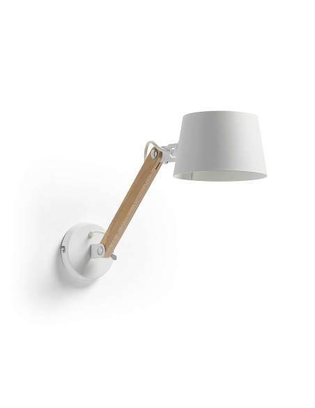 Aplique MUSE, Metal Blanco / Madera Natural - Kave Home. Vackart