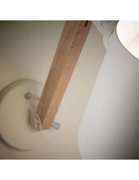Aplique MUSE, Metal Blanco / Madera Natural - Kave Home. Vackart