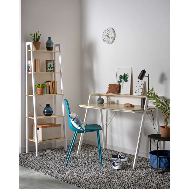 Estantería AARHUS, Metal Blanco / Natural - Kave Home. Vackart Estantería AARHUS, Metal Blanco / Natural - Kave Home. Vackart