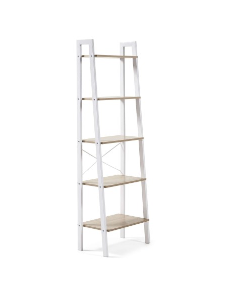 Estantería AARHUS, Metal Blanco / Natural - Kave Home. Vackart