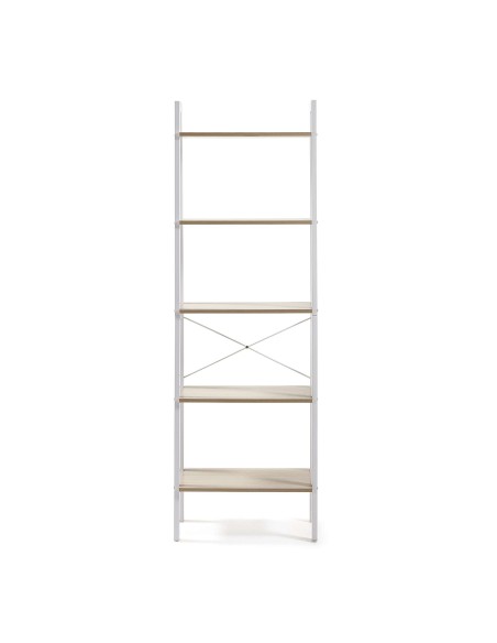 Estantería AARHUS, Metal Blanco / Natural - Kave Home. Vackart
