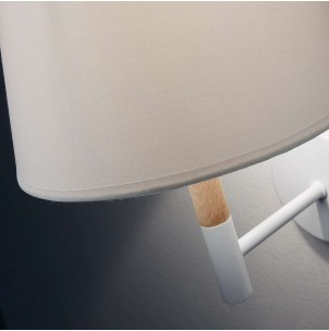 Aplique ORSEN, Algodón Blanco / Madera Natural - Kave Home. Vackart 2