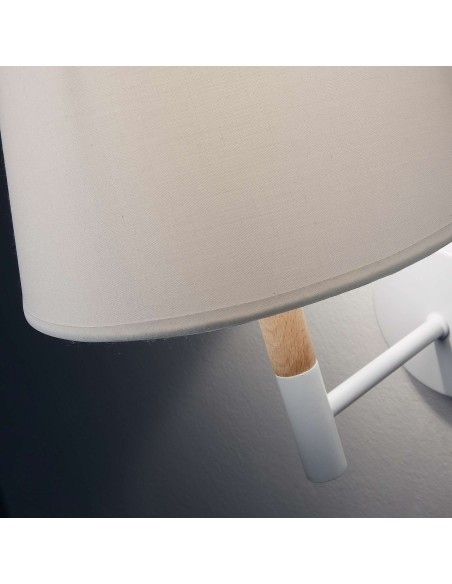 Aplique ORSEN, Algodón Blanco / Madera Natural - Kave Home. Vackart