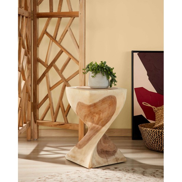 Mesa Auxiliar HAKON 30x30 cm, Madera Natural - Kave Home. Vackart