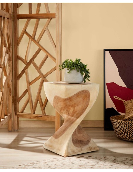 Mesa Auxiliar HAKON 30x30 cm, Madera Natural - Kave Home. Vackart