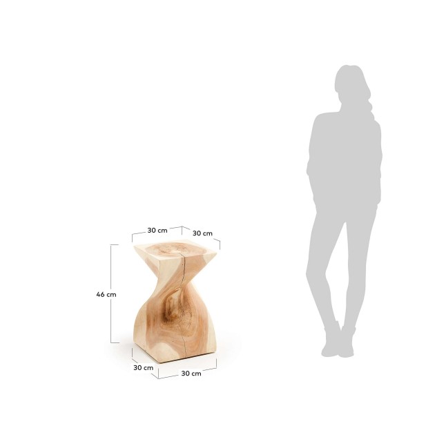 Mesa Auxiliar HAKON 30x30 cm, Madera Natural - Kave Home. Vackart