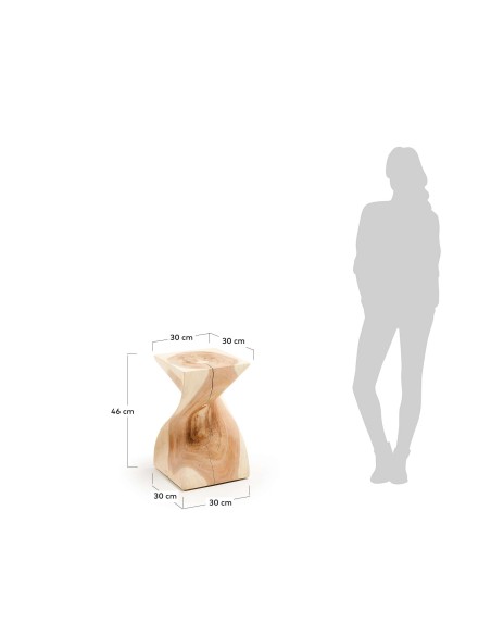 Mesa Auxiliar HAKON 30x30 cm, Madera Natural - Kave Home. Vackart