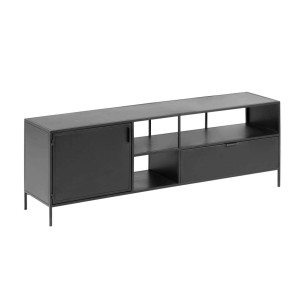 Mueble TV SHANTAY 150x50 cm, Metal Negro - Vackart. Los originales y exclusivos muebles de diseño de Kave Home en Vackart, tu tienda de diseño online.