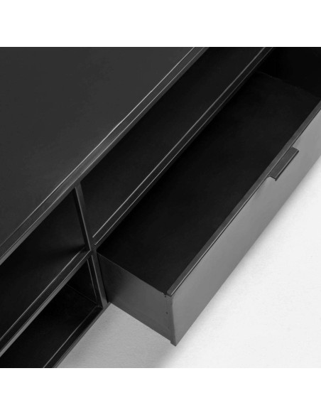 Mueble TV SHANTAY 150X50 cm, Metal Negro - Kave Home. Vackart