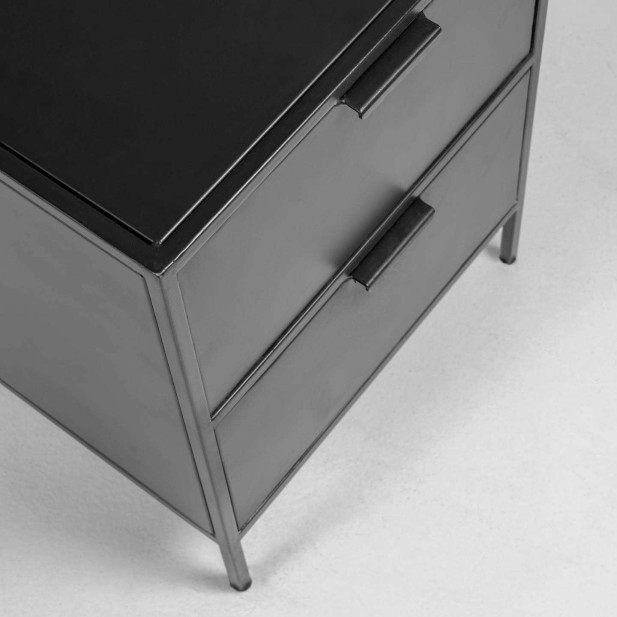 Mesita de Noche SHANTAY 40x50 cm, Metal Negro - Kave Home. Vackart