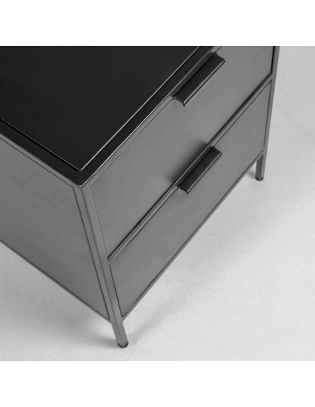 Mesita de Noche SHANTAY 40x50 cm, Metal Negro - Kave Home. Vackart