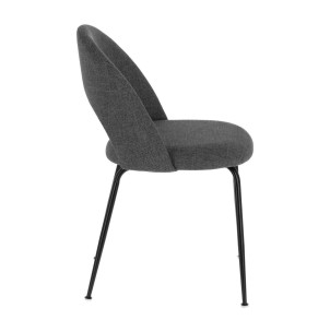 Silla MAHALIA, Textil Gris Oscuro / Metal Negro - Kave Home. Vackart 2