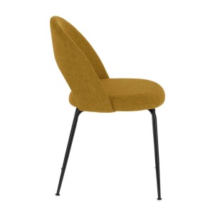 Silla MAHALIA, Textil Mostaza / Metal Negro - Kave Home. Vackart 2