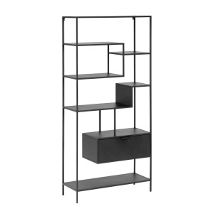 Estantería SHANTAY 80x168 cm, Metal Negro - Vackart. Los originales y exclusivos muebles de diseño de Kave Home en Vackart, tu tienda de diseño online.