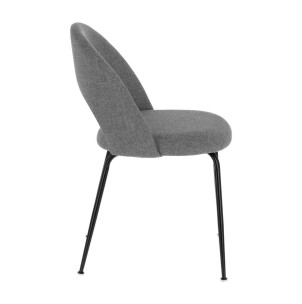 Silla MAHALIA, Textil Gris Claro / Metal Negro - Kave Home. Vackart 2