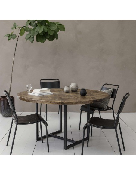 Mesa KANT de Comedor Ø140 cm, Madera Natural / Metal - House Doctor. Vackart
