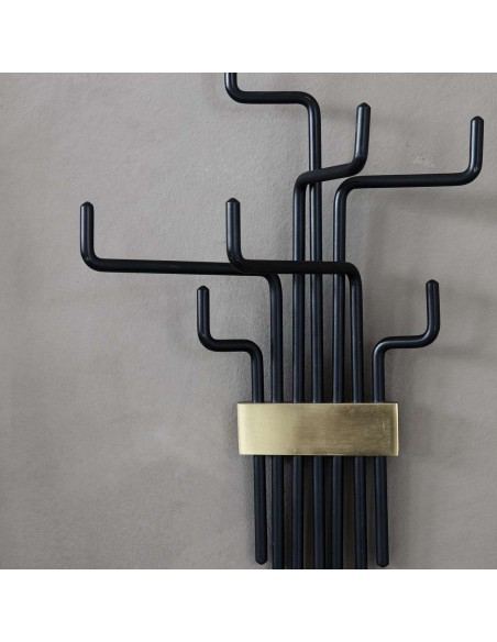 Perchero PIPES, Metal Negro / Dorado - House Doctor. Vackart