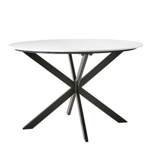 Mesa MILAN Ø120 cm de Comedor, Metal Negro / Mármol Blanco - Affari. Las modernas mesas de diseño nórdico de Affari en Vackart, tu tienda de diseño online.